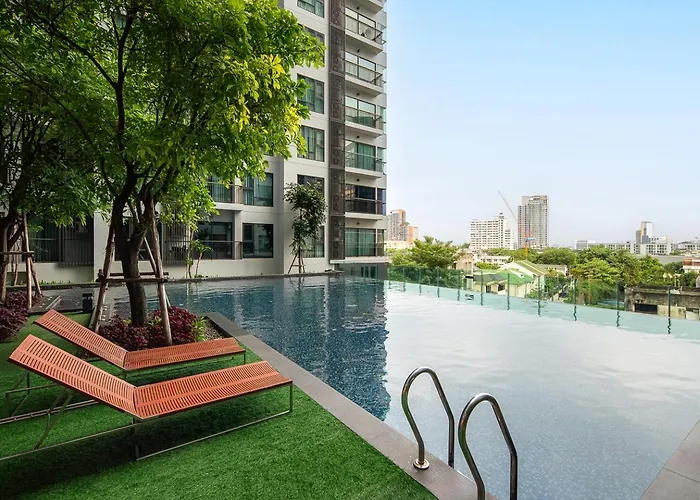 דירה 5min To Bts-7eleven- Pool Kitchen Gym Sunset View *